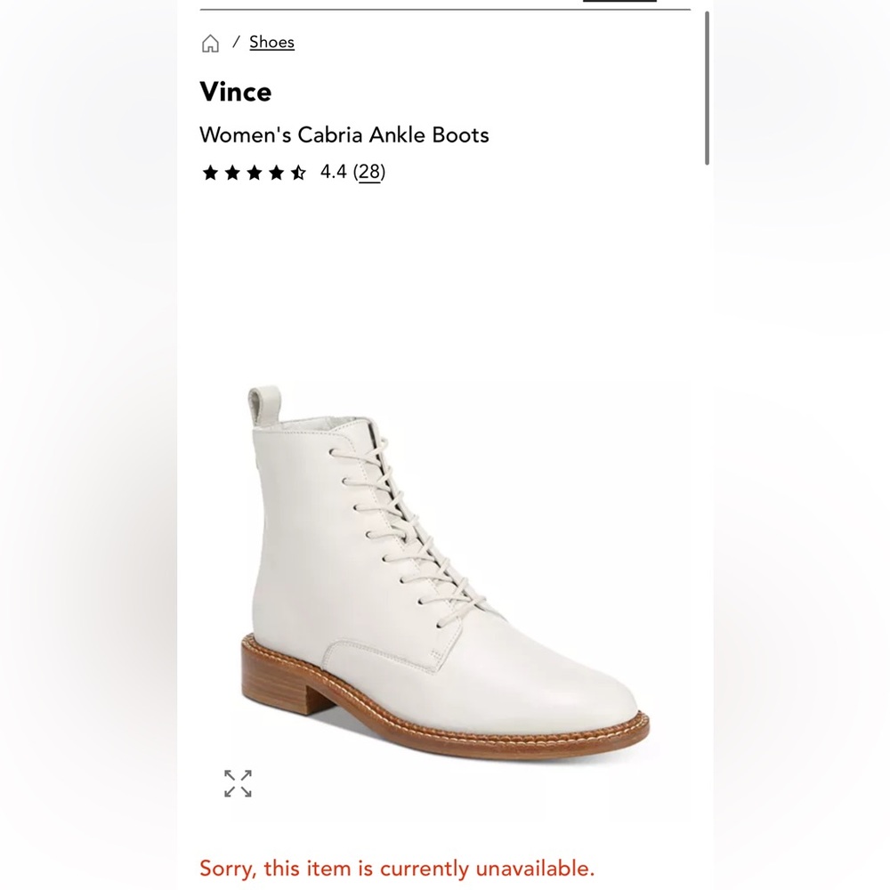 Vince Cabria Leather Combat Lace-up Booties In Off white size 8.5 - Picture 9 of 10